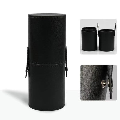 PU Leather Makeup Brush Bucket Portable Travel Cosmetic Bag Multi-Function Dust-Proof Waterproof Makeup Brush Cylinder