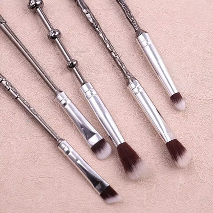 5PCS Makeup Brush Wand Set Professional Style Brushes with Soft Bristle and Metal Handles Perfect for Eyeshadow Powder Makeup