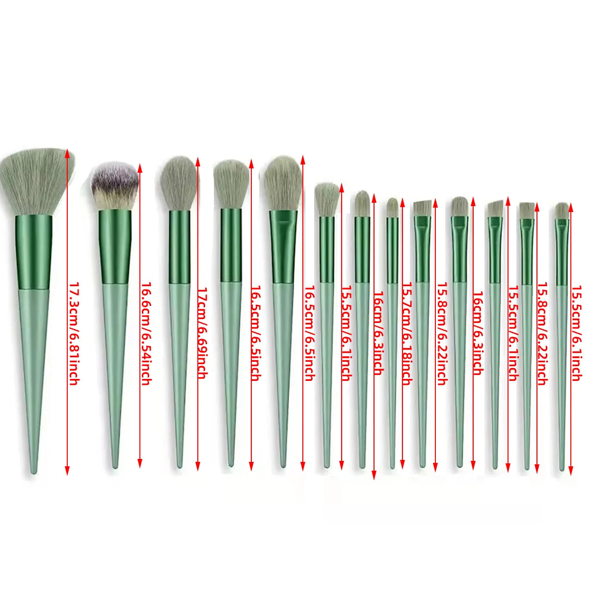 13PCS Green/Pink Makeup Brush Set With Soft Bristles For Easy Carrying Suitable For Beginners And Professional Makeup Artists