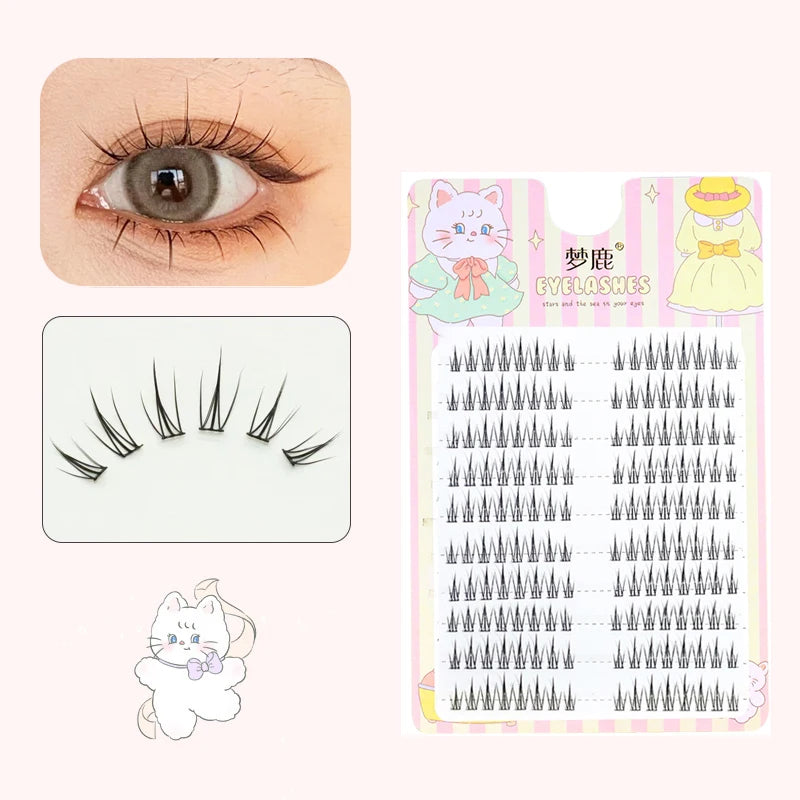10 Pairs Fairy False Eyelashes Little Devil Individual Lashes Extension Naturally Heat Bonded Cluster Lashes Makeup Tools