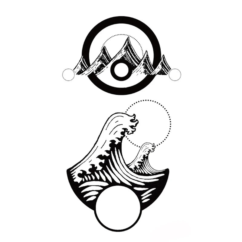 Tattoo Stickers Totem Black Color Flash Temporary Waterproof Party Fake Makeup Neck Hand Arm Body Art for Men Women