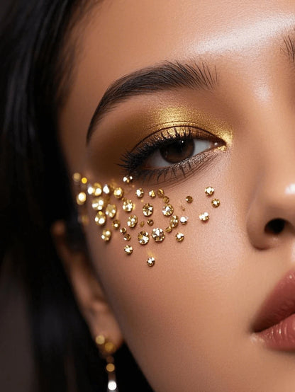 1/2/3Pcs Gold Face Gems Glitter Body Glittery Stereo Gem Stickers Rave Accessories Makeup Rhinestone Stickers For Music Festival