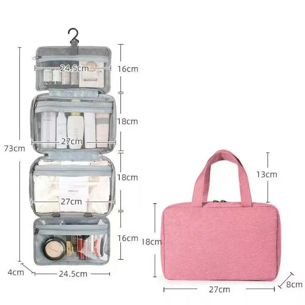 Large Hanging Hook Toiletry Bag Waterproof Folding Handbag Travel Makeup Cosmetic Razor Storage Organizer Case Bathroom Supplies
