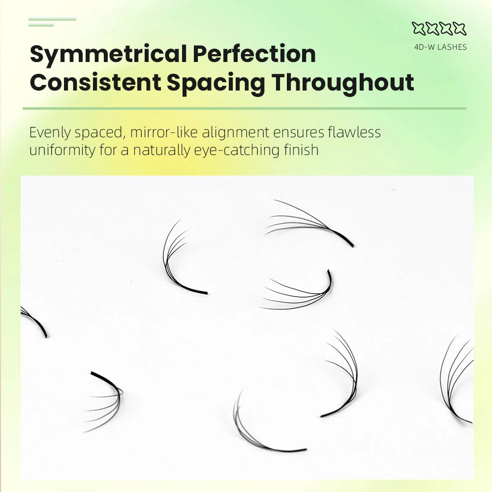 Yelix Smaller Spacing 4D-W Eyelash Extension Narrow 4D W Shape Lashes Premade Fan Soft Individual Faux Cils Premium Makeup Cilia