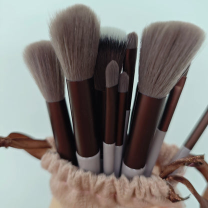 13 PCS Makeup Brushes Set Eye Shadow Foundation Women Cosmetic Brush Eyeshadow Blush Beauty Soft Make Up Tools Bag