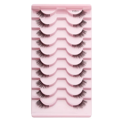 3/10 Pairs Half Lashes Cat Eyelashes Natural Long Handmade 3D Mink Lashes Makeup Tool Reusable Fake Eyelash maquillaje Faux Cils