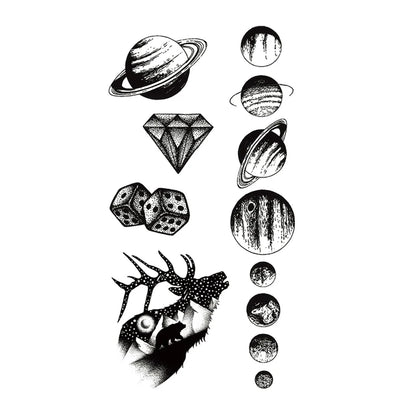 Tattoo Stickers Totem Black Color Flash Temporary Waterproof Party Fake Makeup Neck Hand Arm Body Art for Men Women