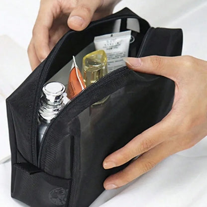 3pcs Mesh Clear Cosmetic Bags S/M/L Size Black Makeup Bag Portable Outdoors Travel Organizer Case Lipstick Storage Pouch Gifts