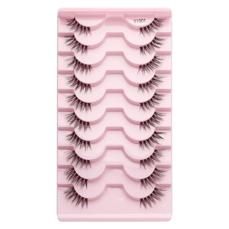 3/10 Pairs Half Lashes Cat Eyelashes Natural Long Handmade 3D Mink Lashes Makeup Tool Reusable Fake Eyelash maquillaje Faux Cils