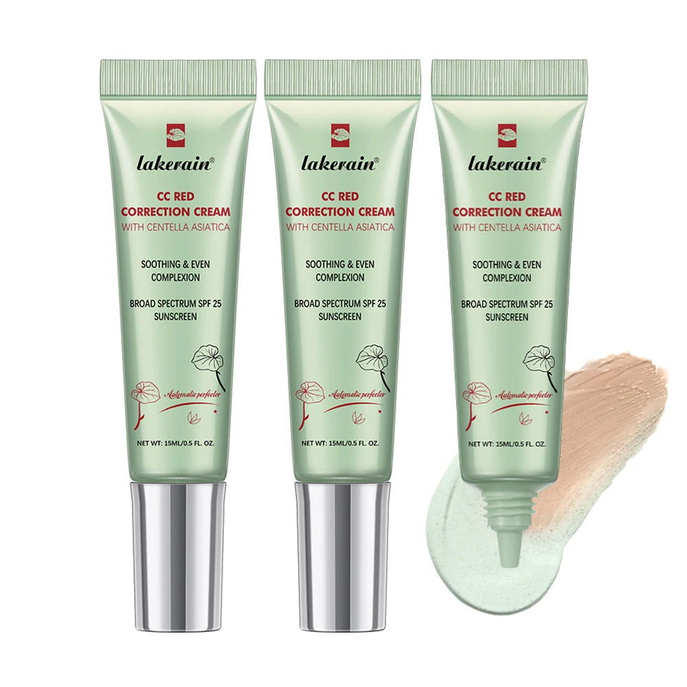 3Pcs /Set CC Cream Centella Korean Makeup Foundation Foundation Cream for Face Base Makeup Color Changing Liquid Foundation
