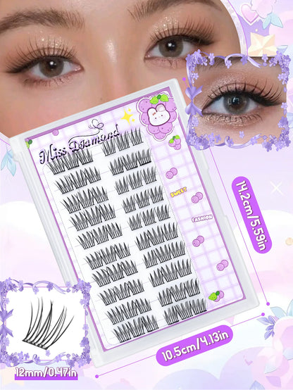 60-Piece Glue-Free Self-Adhesive False Eyelashes, perfect for DIY projects and festive celebrations.