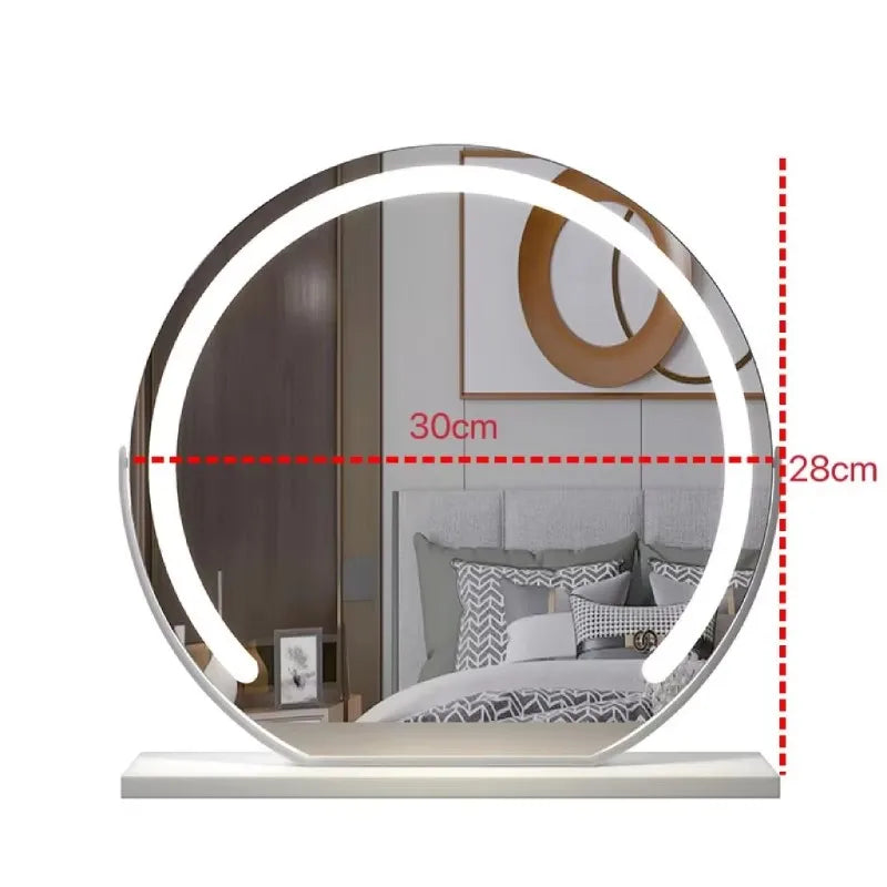 Vanity Makeup Mirror with Lights Detachable 15x Magnification 3 Color Lighting Modes Touch Screen Control 360°Rotation