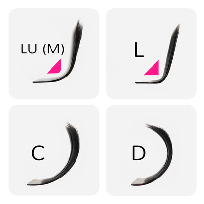 MASSCAKU L LU M Curl U Shaped Lashes 3D 4D 5D Super Soft Light Natural Eyelash Extensions High Quality Parallel Makeup Supplies