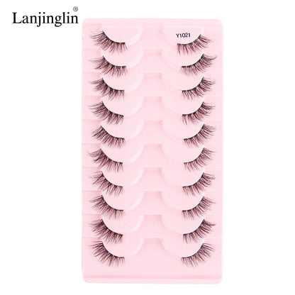 Fake Lashes 3/10 Pairs Half Lashes Cat Eye Natural Long Wispy 3D Mink Eyelash Reusable Makeup Tool Faux Cils maquillaje Cílios