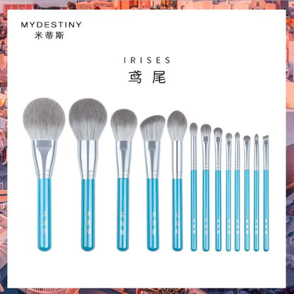 13pcs/set Blue Makeup brushes whole set Big Powder Blusher sculpting Eyeshadow make up kit smudge highlighter eyebrow lip brush