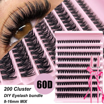 30D 40D 50D 60D Mink False Eyelash C/D Curl 8-16mm DIY Individual Eyelash Clusters Natural Eyelash Extension Makeup Tool Lashes