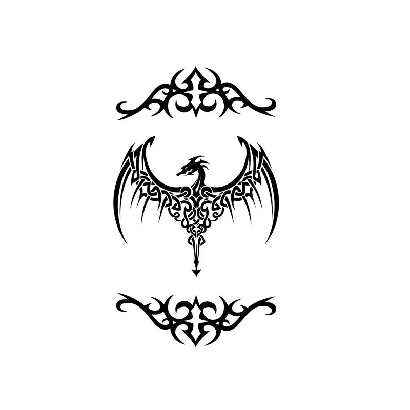 Tattoo Stickers Totem Black Color Flash Temporary Waterproof Party Fake Makeup Neck Hand Arm Body Art for Men Women
