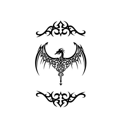 Tattoo Stickers Totem Black Color Flash Temporary Waterproof Party Fake Makeup Neck Hand Arm Body Art for Men Women