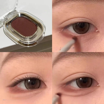Single Color Coral Brick Eyeshadow Palette Matte Waterproof Pigmented Red Brown Eyeliner Powder Under Eye Aegyo-sal Makeup
