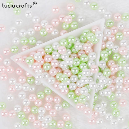 3/4/5/6/8/10mm  No Hole ABS Pearl Bead For  Makeup Box Filling Bead  Christmas/Garment Sewing /DIY Crafts Decoration  V0824