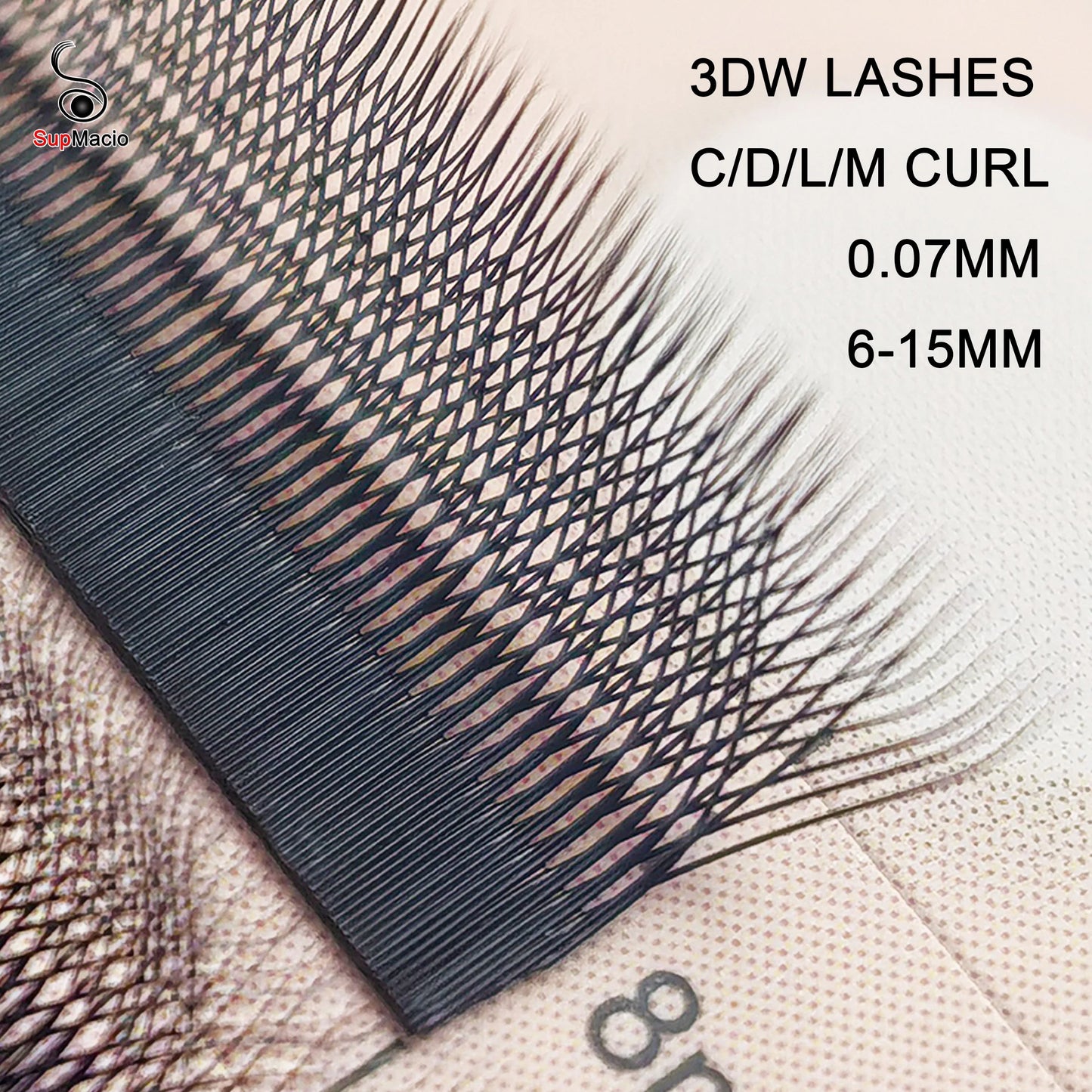 Supmacio LU M L Curl 3DW Eyelash Extensions W Shaped Eyelashes Cilios 3D Premade Fan Lashes Makeup 0.07 Volume Bundle