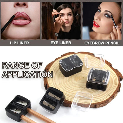 1 Pcs Eyeliner Sharpener, Dual Holes Eyeliner Sharpener, Compact Makeup Pencil Sharpeners, for Eyeliner Lip Liner Pencils