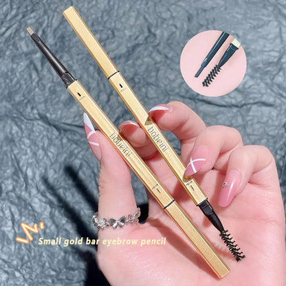 6-color small gold eyeliner pen - double-ended long-lasting eyeliner, waterproof and non-marring eyeliner, brush-style eyeliner