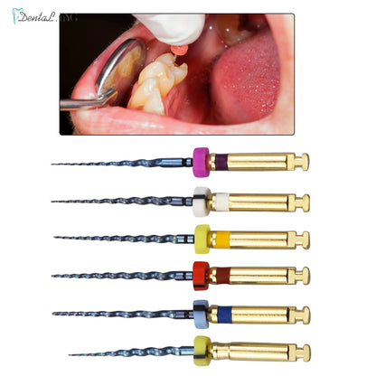 Dental Root Canal File Gold Endo Rotary Super Files Golden Endodontic Files 21mm 25mm Nickel Titainium Instrument Dentistry