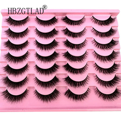 New 14Pairs 3D Faux Mink False Eyelashes Natural Messy EyeLashes Crisscross Wispy Fluffy Lashes Extension Makeup Fake Eyelashes