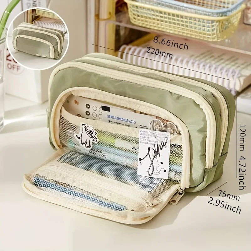 A Large-capacity Multi-layer Pencil Case, A Simple Multi-purpose Student Stationery Box And Makeup Storage Bag