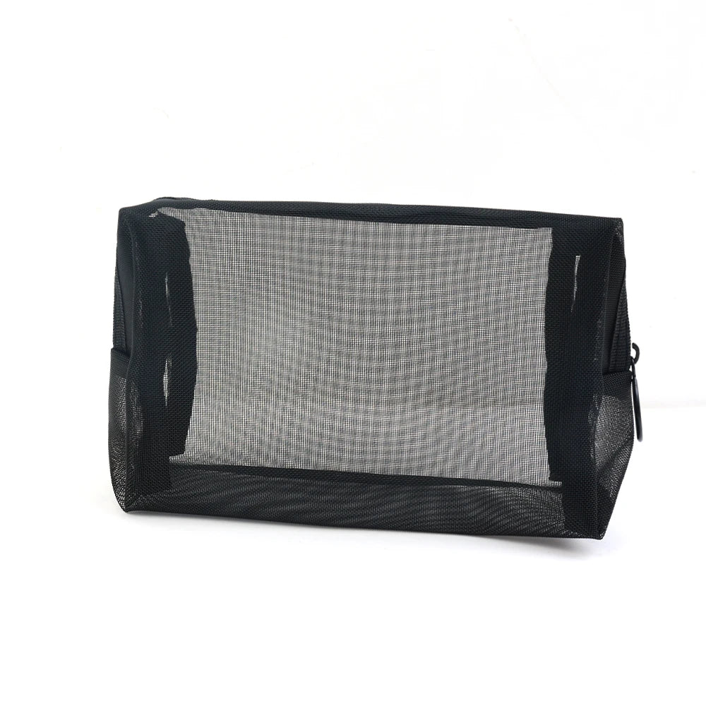 3pcs Mesh Clear Cosmetic Bags S/M/L Size Black Makeup Bag Portable Outdoors Travel Organizer Case Lipstick Storage Pouch Gifts