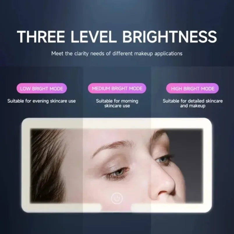 Car Interior Mirrors Sun Visor Plate LED HD Makeup Mirror for Girls Women Rechargeable Fill Light Universal Thin Vanity Mirror