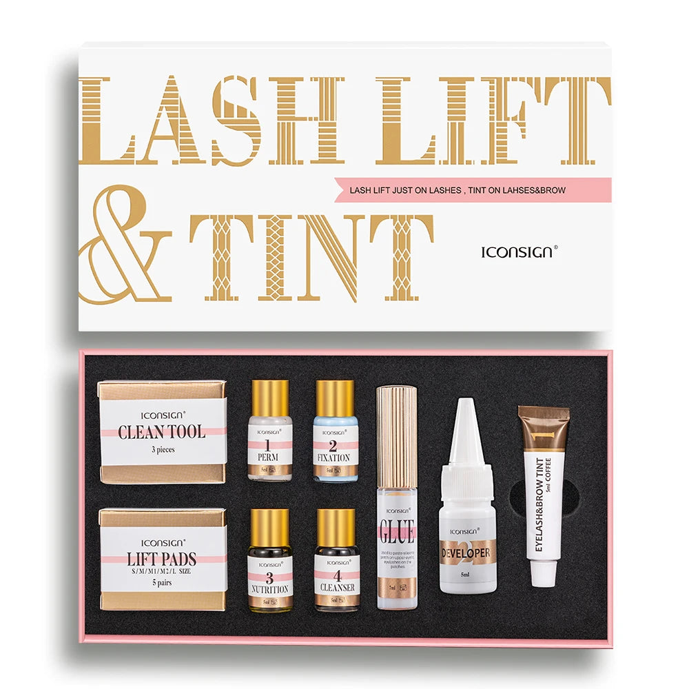 ICONSIGN Lash Lift and Tint Kit Professional Eyelash Lifting Tint Brow Lamination Dye Eye Makeup Tools