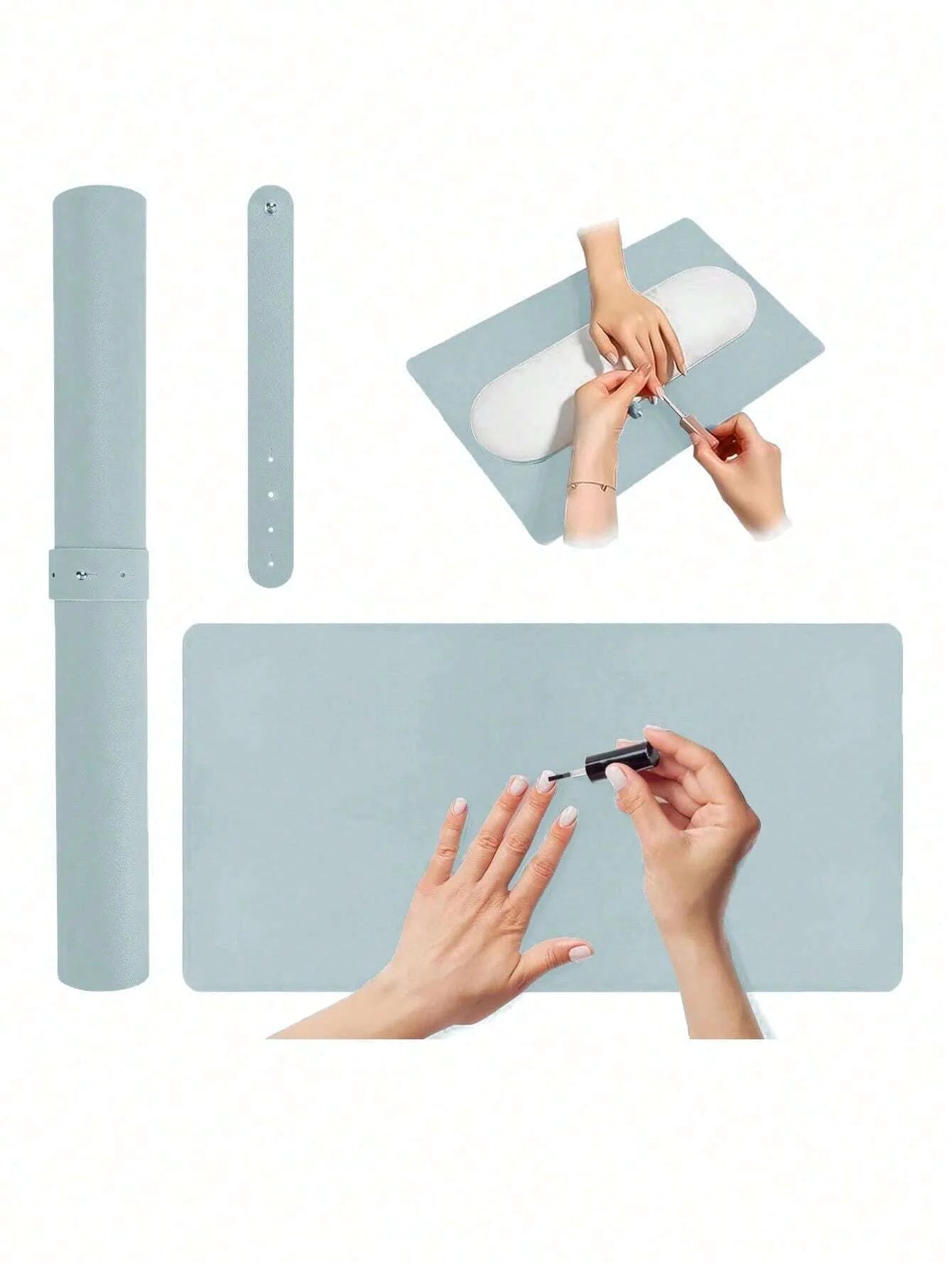 1/2pcs Pink Nail Art Table Mat Portable Foldable Nail Art Armrest Mat Microfiber Leather Soft Nail Art Mat for Nail Art Salon