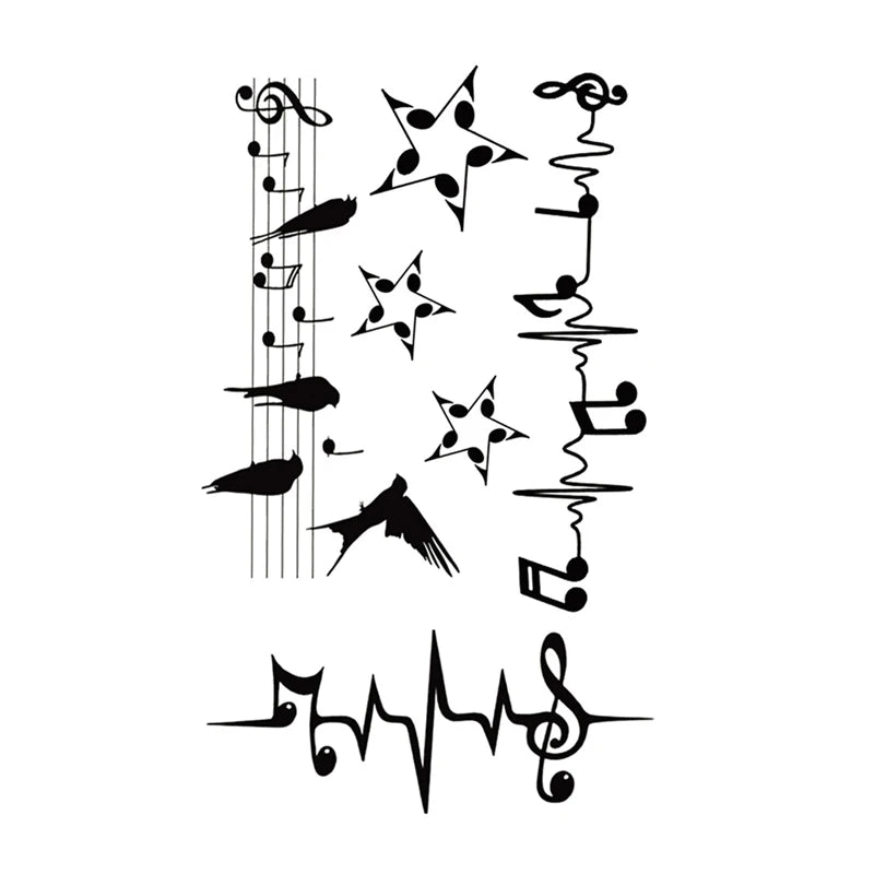Tattoo Stickers Totem Black Color Flash Temporary Waterproof Party Fake Makeup Neck Hand Arm Body Art for Men Women