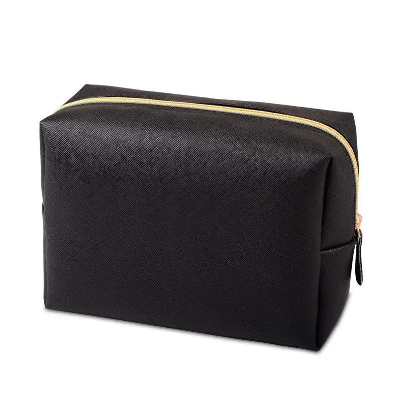 Women Cosmetic Bag Waterproof PU Leather Solid Color Makeup Pouch Travel Portable Wash Toiletry Storage Bag Organizer Purse 2023