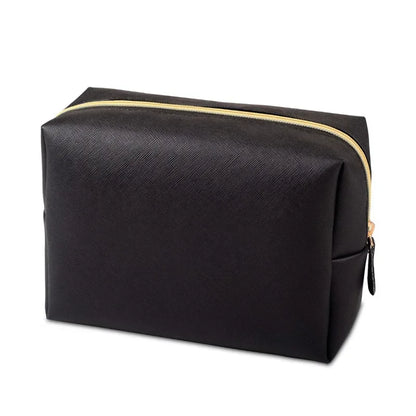 Women Cosmetic Bag Waterproof PU Leather Solid Color Makeup Pouch Travel Portable Wash Toiletry Storage Bag Organizer Purse 2023