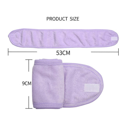 1 Pcs Makeup Hairband Eyelashes Extension Spa Facial Headband Makeup Towel with MagicTape Wrap Head Terry Cloth Headband Stretch