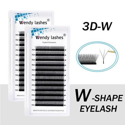 WENDY 3D/4D/5D/6D W Shape Waterproof Eyelashes Extension Cilios Fake Lashes Makeup Supplies High Quality Natural Look Lash