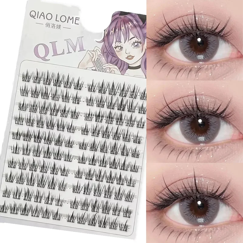 10 rows Individual Mink Eyelashes 1/box 60 Bundles Natural Eyelash extension 3D Russia Lashes Cluster Fox Eye Effect Makeup Lash
