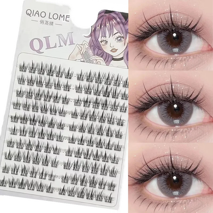 10 rows Individual Mink Eyelashes 1/box 60 Bundles Natural Eyelash extension 3D Russia Lashes Cluster Fox Eye Effect Makeup Lash