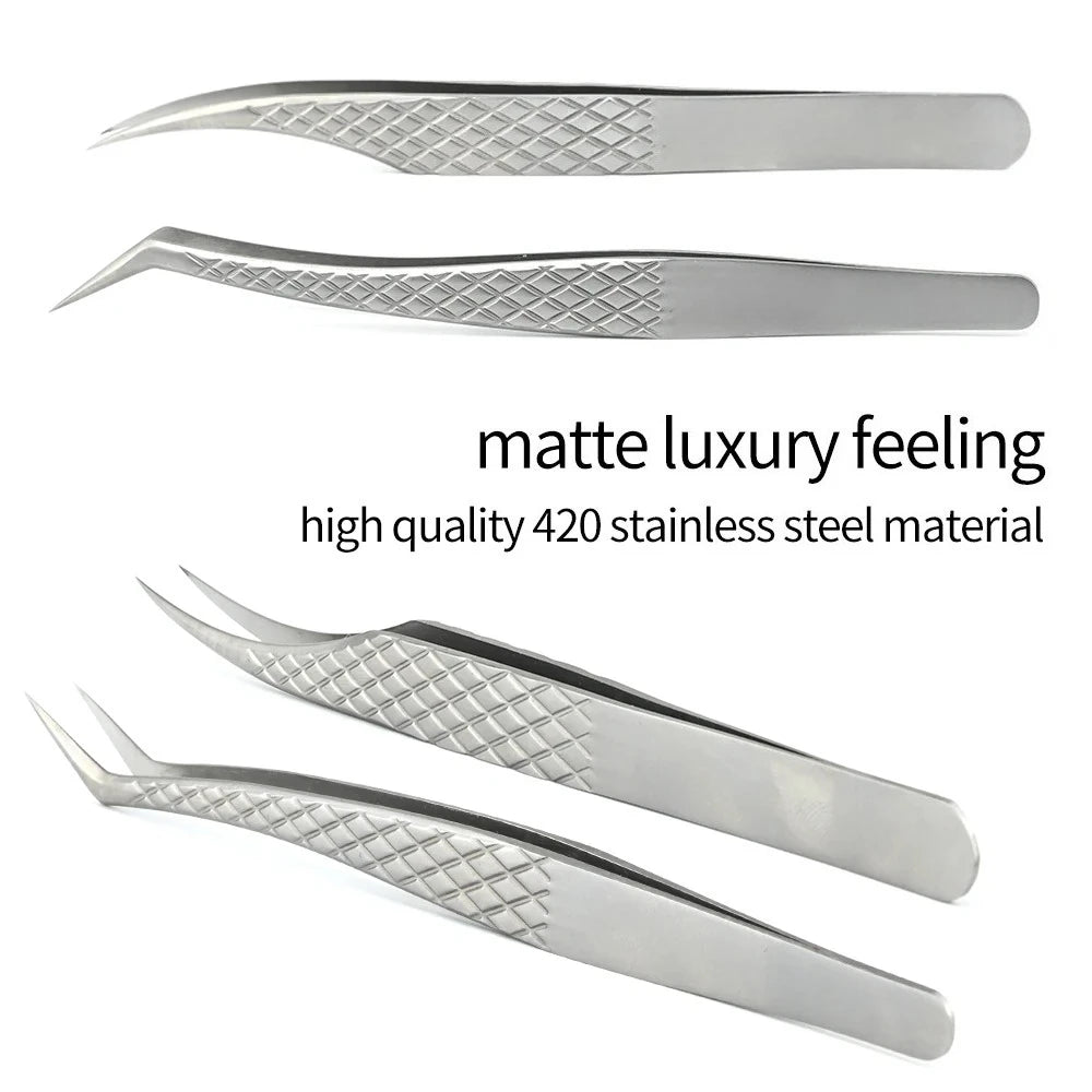 Eyelash extension tweezer volume precise luxury diamond grip 420 stainless steel high quality eyebrow from nagaraku makeup