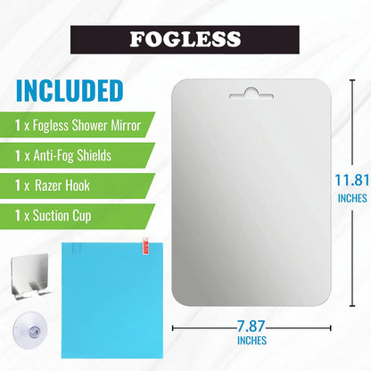Big Size Acrylic Mirror Set Anti Fog Mirror for Bathroom Shower Shaving Washroom Fogless Fog Free Travel Mirror Non-Slip Stand