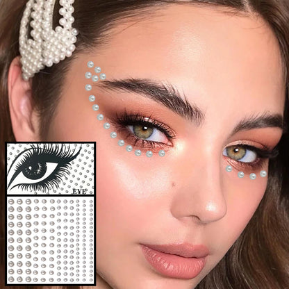 Red Heart Face Jewelry Temporary Tattoos Eye Forehead Diamonds Jewels Makeup Sticker Sparkle Water Drop Gems Nail Art Festival