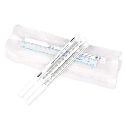 1pcs Eyebrow Tattoo Skin Marker Pen with Ruler Permanent Makeup White Medical Sterile Surgical Microblading Supplies