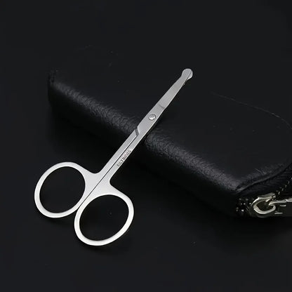 Precision Nose Hair Scissors, Round Tip Scissors for Eyebrows, Beard, Mustache and Ear Hair Trimming Facial Grooming Tools with