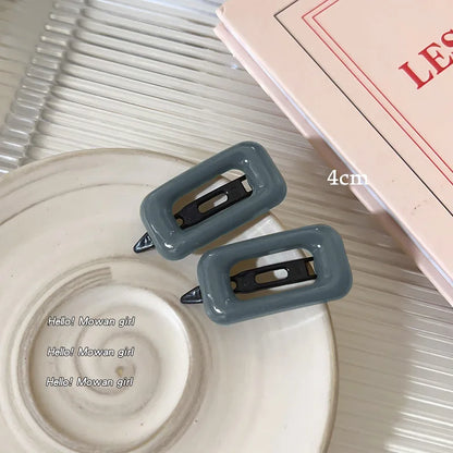 2pcs Girls Cute Hairpins Sweet Hair Clips Square Hair Side Bangs Clip Barrettes Makeup Tools Women Headwear Hair Accessories
