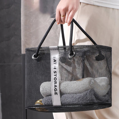 Collapsible Mesh Drain Basket 2in1 Travel Toiletry Swimming Organizer Large Portable Carry Handle Eco Friendly Storage