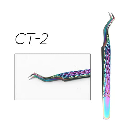 GEMERRY 1 Pcs Pink Gradient Angel Eyelash Tweezers Fiber Tips High Precision Professional Stainless Steel Tool