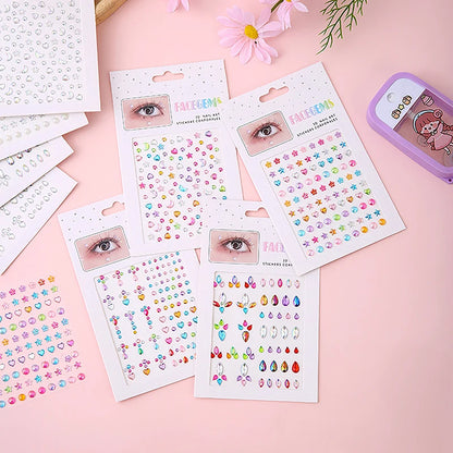 Makeup Diamond Eyes Face Festival DIY Body Crystal Gems Tattoo Adhesive Rhinestone Nail Art Decoration Acrylic Eyeshadow Sticker